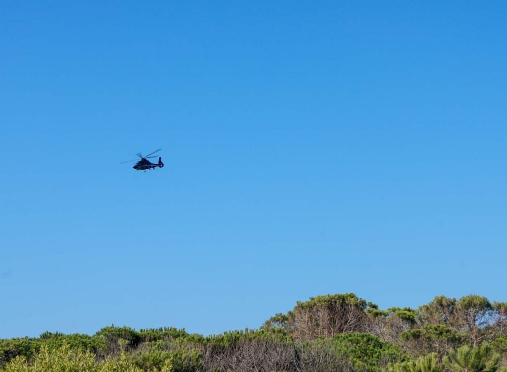 Helikopter auf dem Weg zu Ramatuelle Strand