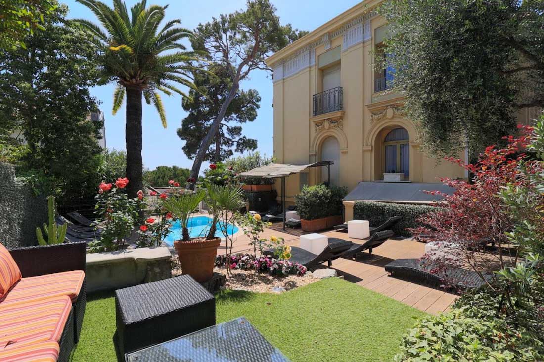 Garten des Boutique Hotels Nizza Petit Palais